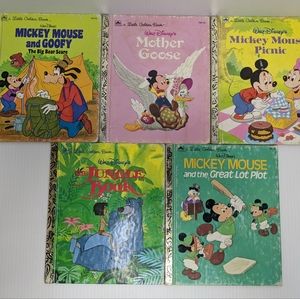 Set of 5 VINTAGE Walt Disney's Little Golden Books (1950's-1970's)